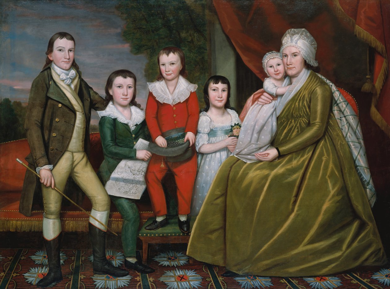 Sra. Noah Smith e seus filhos, 1798. de Ralph Earl