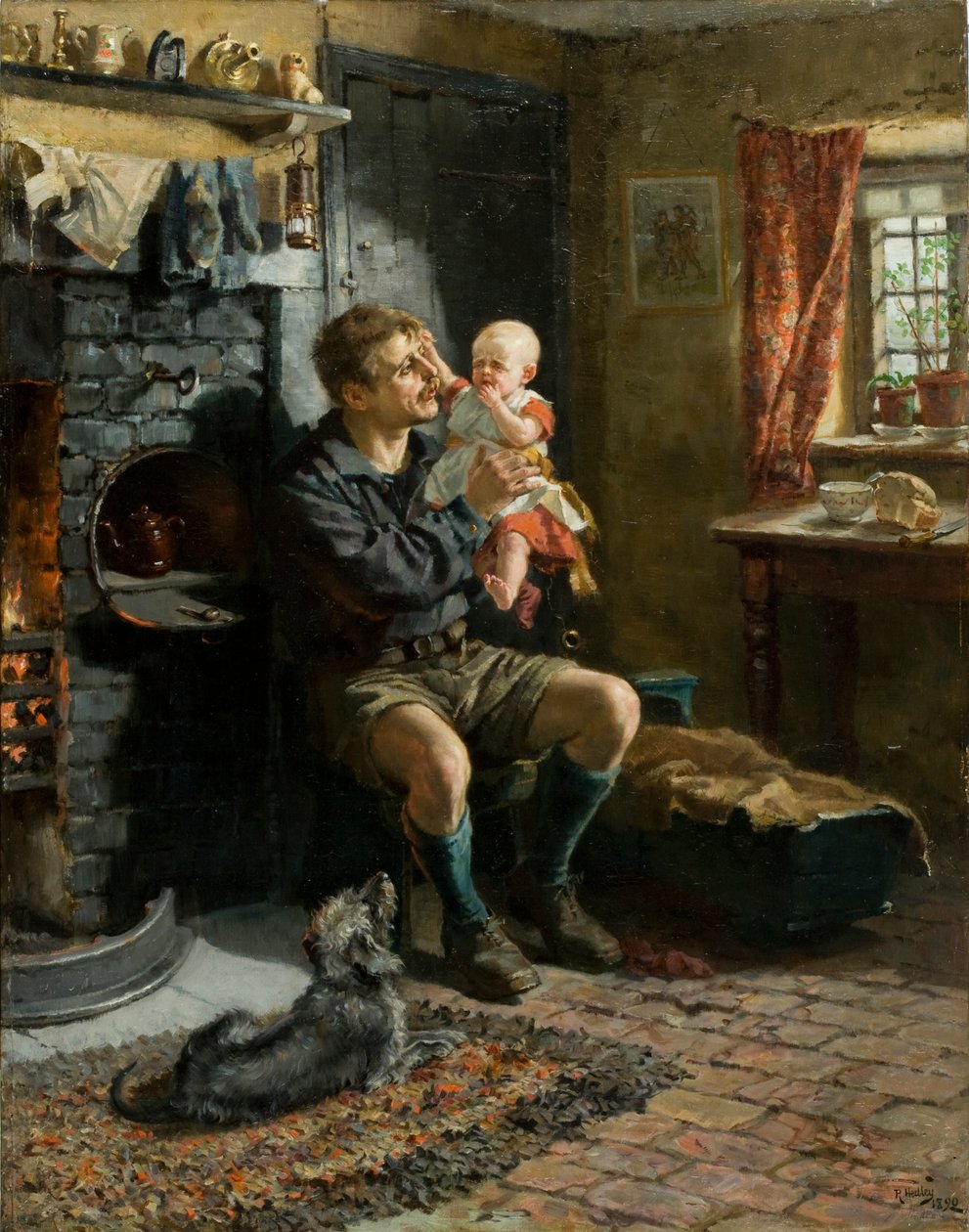 Geordie Haa&39;d the Bairn, 1890 de Ralph Hedley