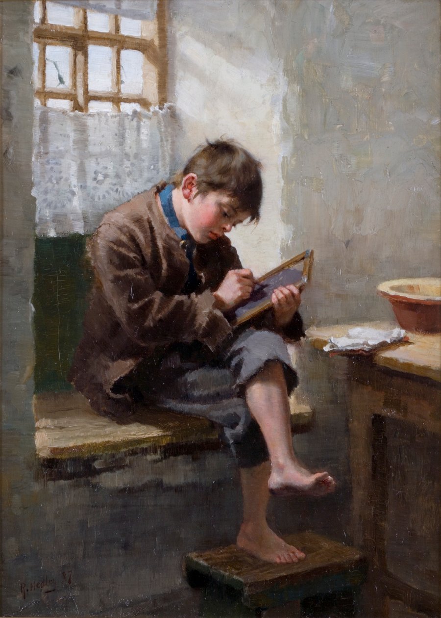 Lições de Casa, 1887 de Ralph Hedley