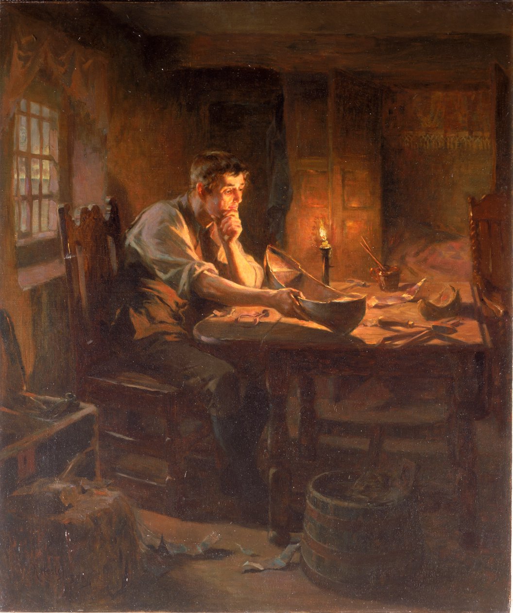 Invenção do barco salva-vidas, Willie Wouldhave, South Shields, 1789, 1896 de Ralph Hedley