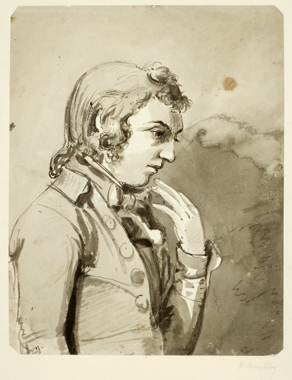 Retrato de Henry Armstrong (lápis e papel higiênico) de Ralph II Waters
