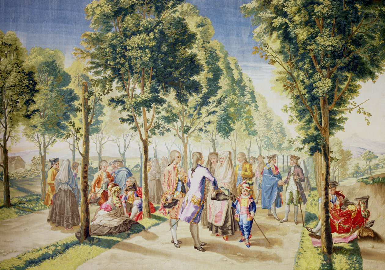 O Paseo de las Delicias, Madrid (tapeçaria) (ver também 488630) de Ramon Bayeu y Subias