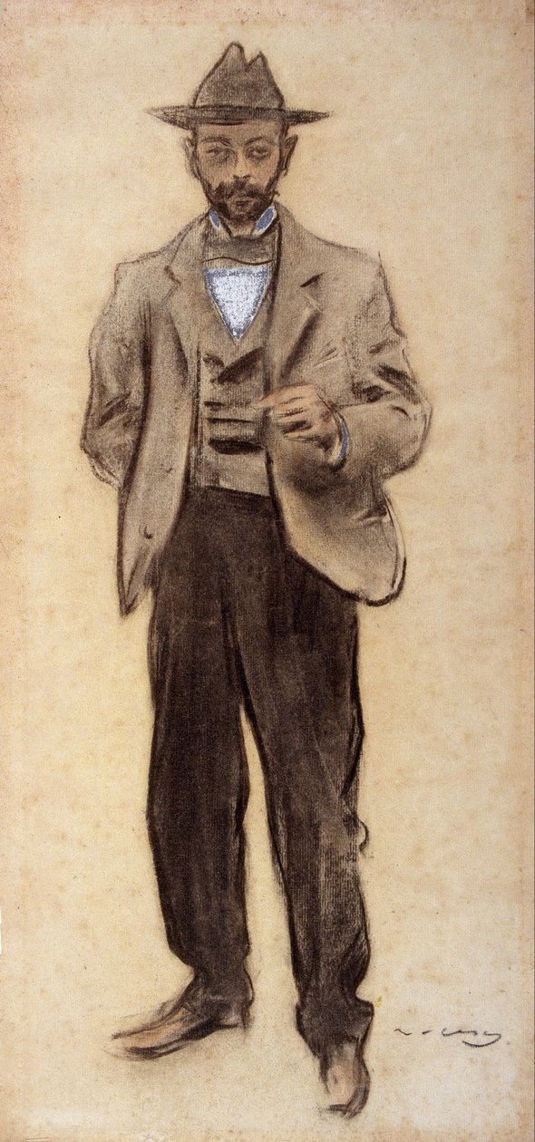 Retrato de Manolo Hugué de Ramon Casas i Carbo