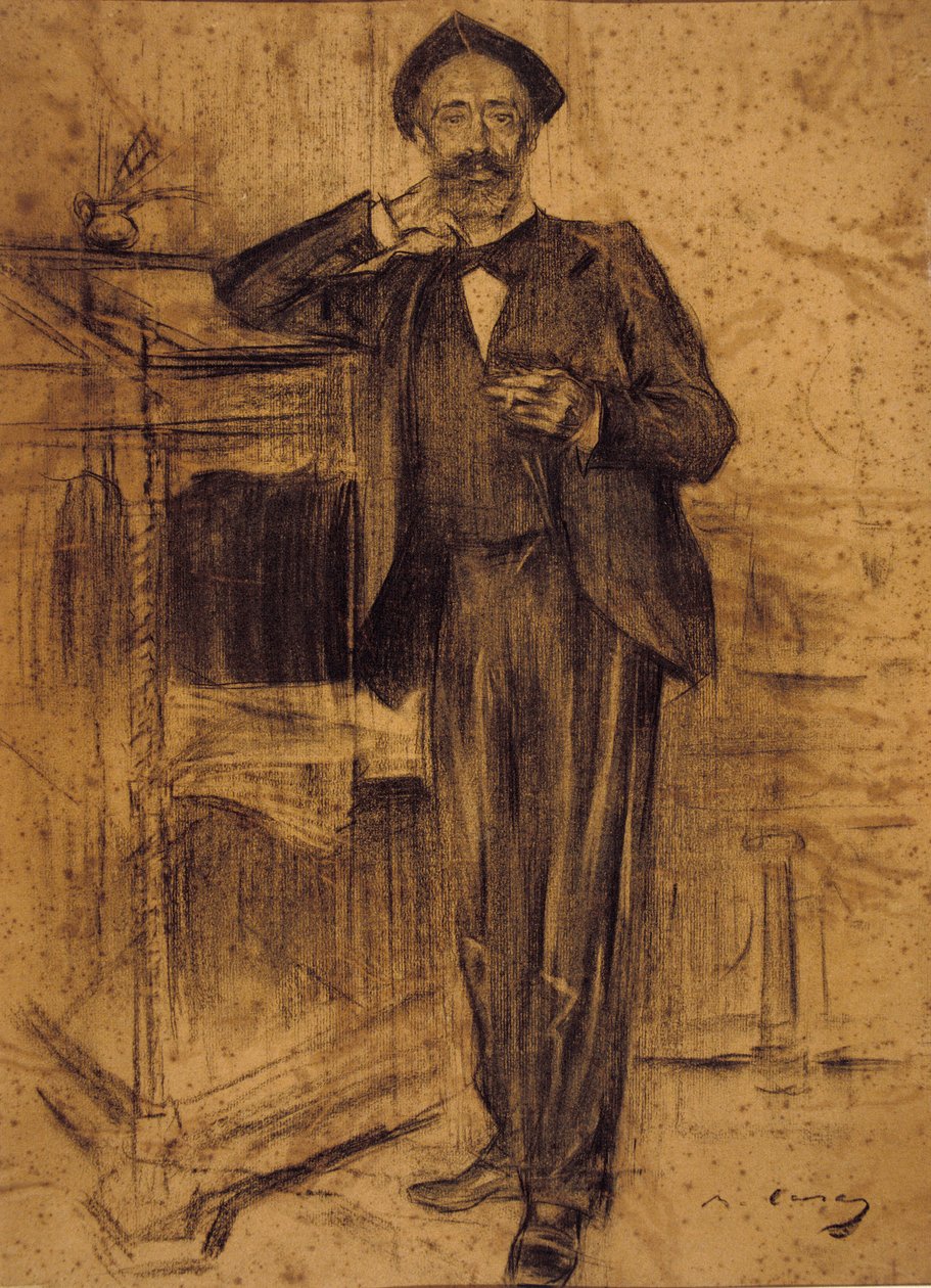 Retrato de Ramon Casas conservado no MNAC em Barcelona de Ramon Casas i Carbo