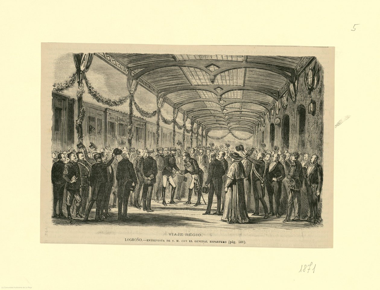 Viagem real de Alfonso XII a Logroño de Ramon Padró i Pedret