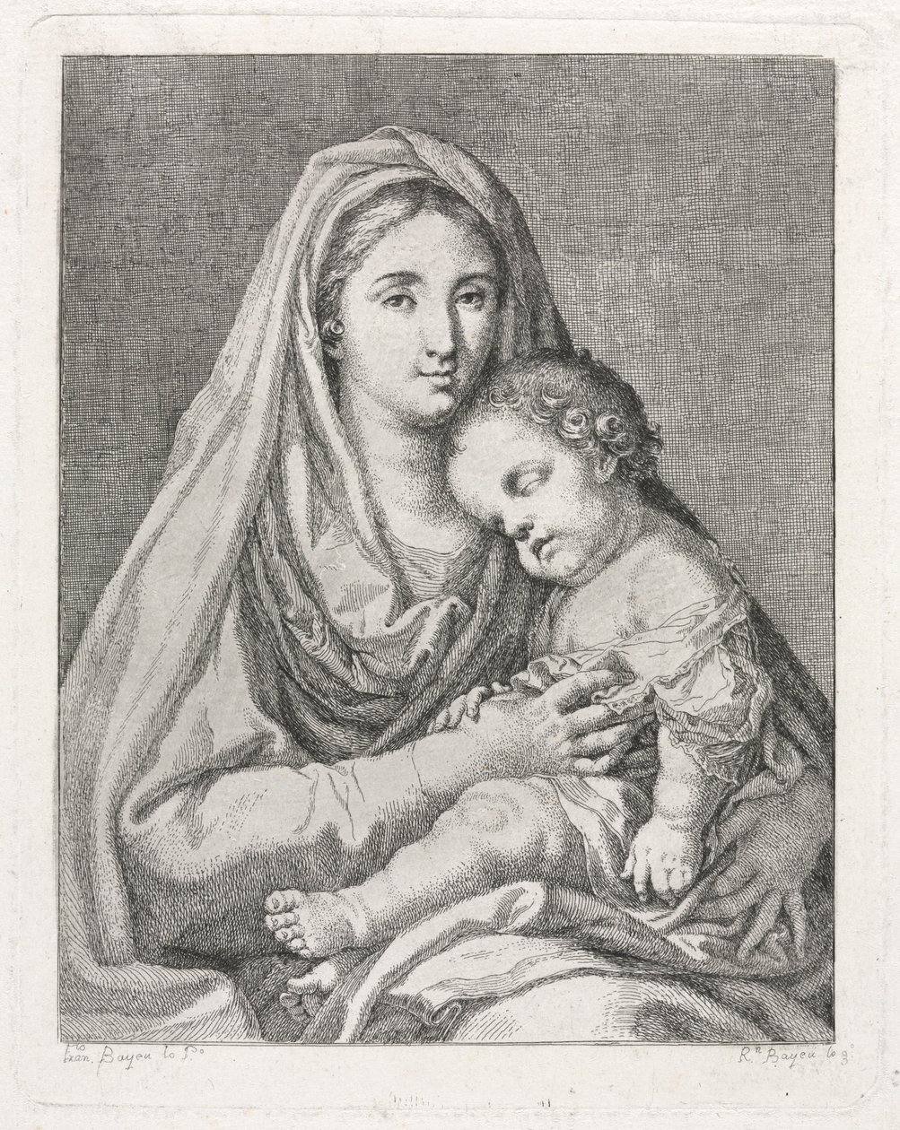 Madonna e Child depois de Francisco Bayeu e Subias. de Ramon Bayeu y Subias