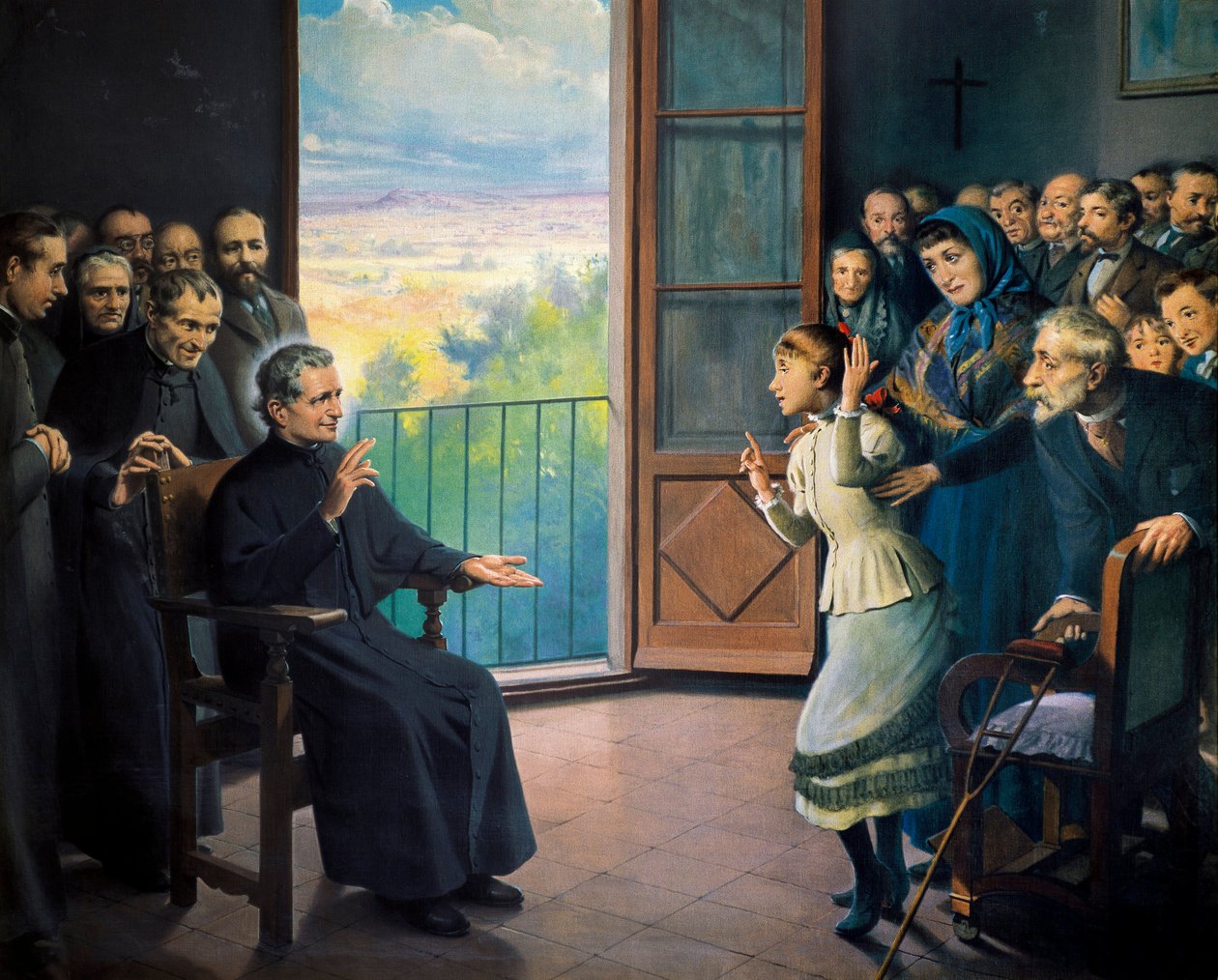 “" São João Bosco (Giovanni Bosco diz também Dom Bosco sacerdote e pedagogo italiano (1815-1888) "". Pintura de Ramon Bofarull (século XIX) de Ramon Bofarull