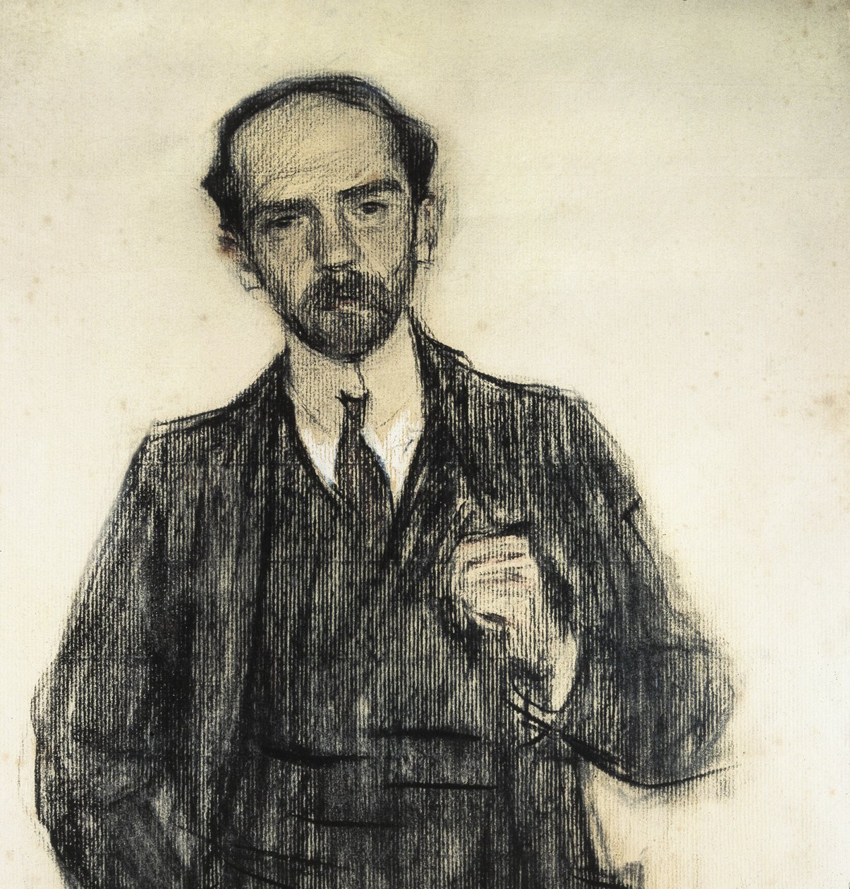Retrato de Pio Baroja. c.1904 - 1905 (desenho) de Ramón Casas