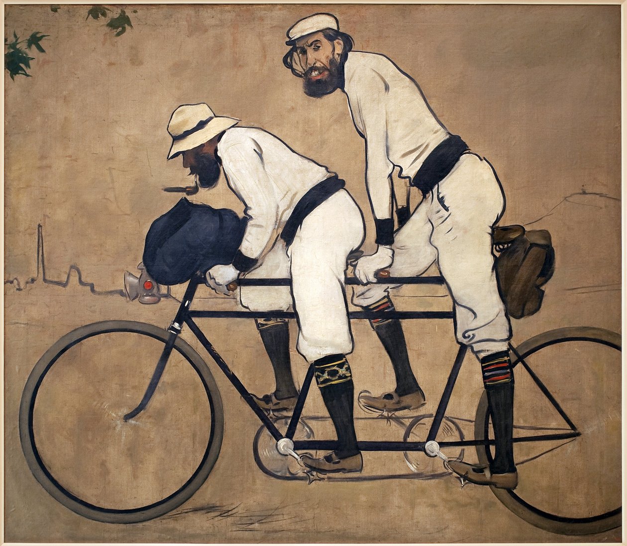 Ramon Casa e Pere Romeu em tandem. Pintura de Ramon Casas (1866-1932), Óleo Sobre Tela de Ramón Casas