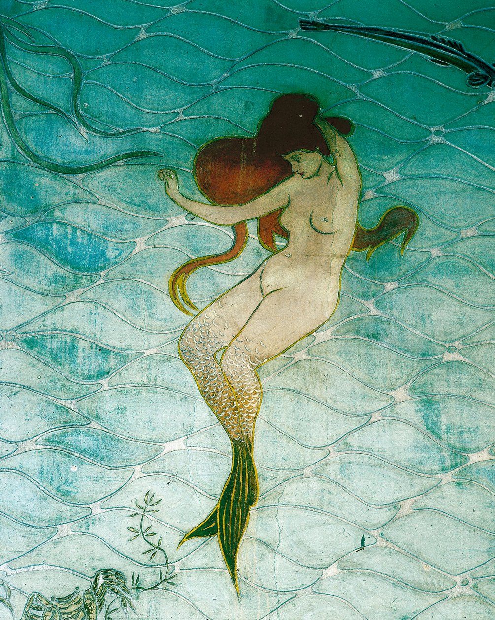 Quarto da Sereia da Pousada Espanhola em Barcelona, detalhe de Ramon Casas i Carbo