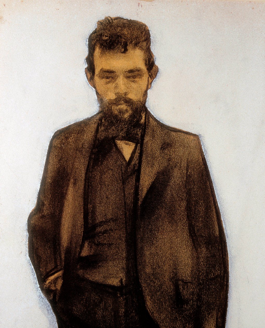 Retrato de Amadeo Vives (1871-1932) compositor (pastel) de Ramon Casas i Carbo