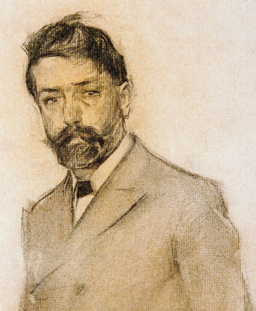 Retrato do pintor Lluis Graner (1863-1929), detalhe de Ramon Casas i Carbo