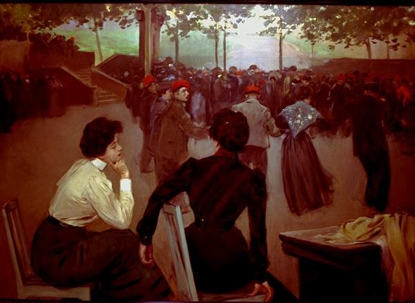 Sardanas na Fonte de Saint Roque em Olot, c.1901-02 (óleo sobre tela) de Ramon Casas i Carbo