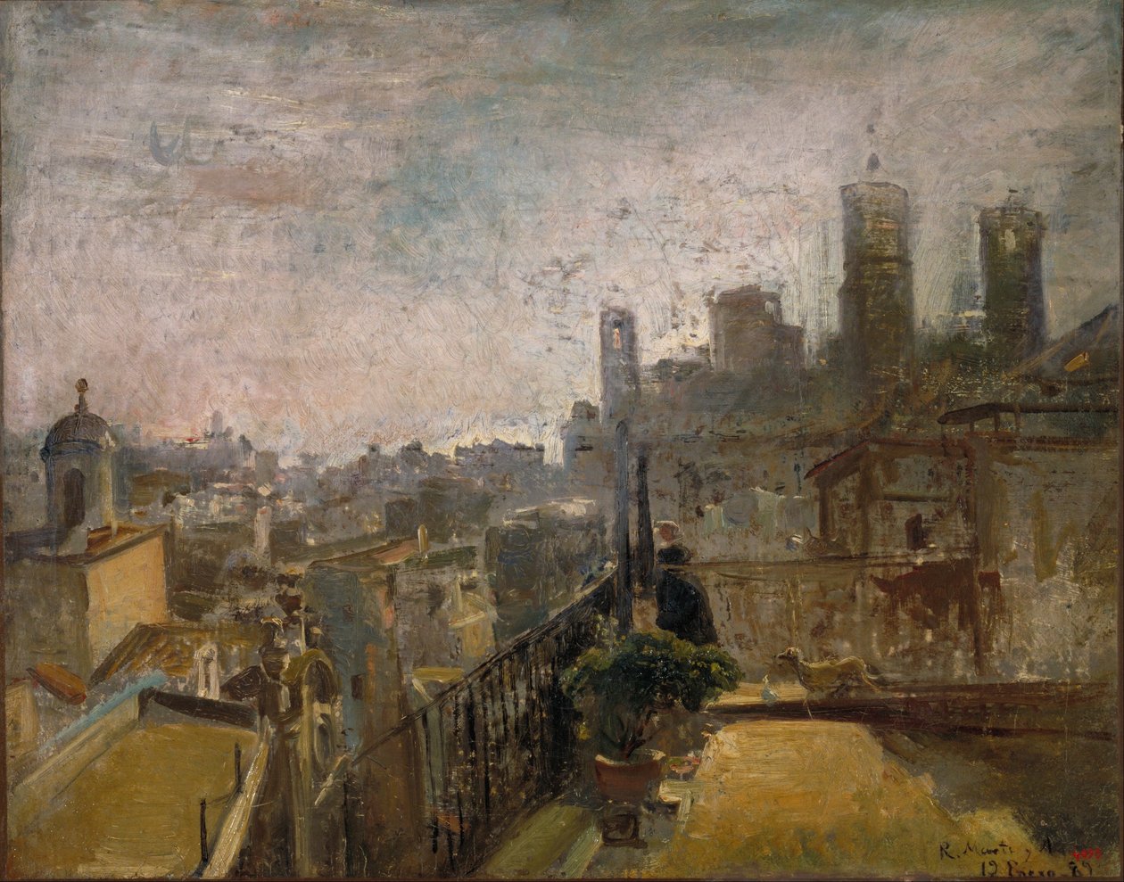 Vista de Barcelona a partir de um telhado na Riera de Sant Joan de Ramón Martí Alsina