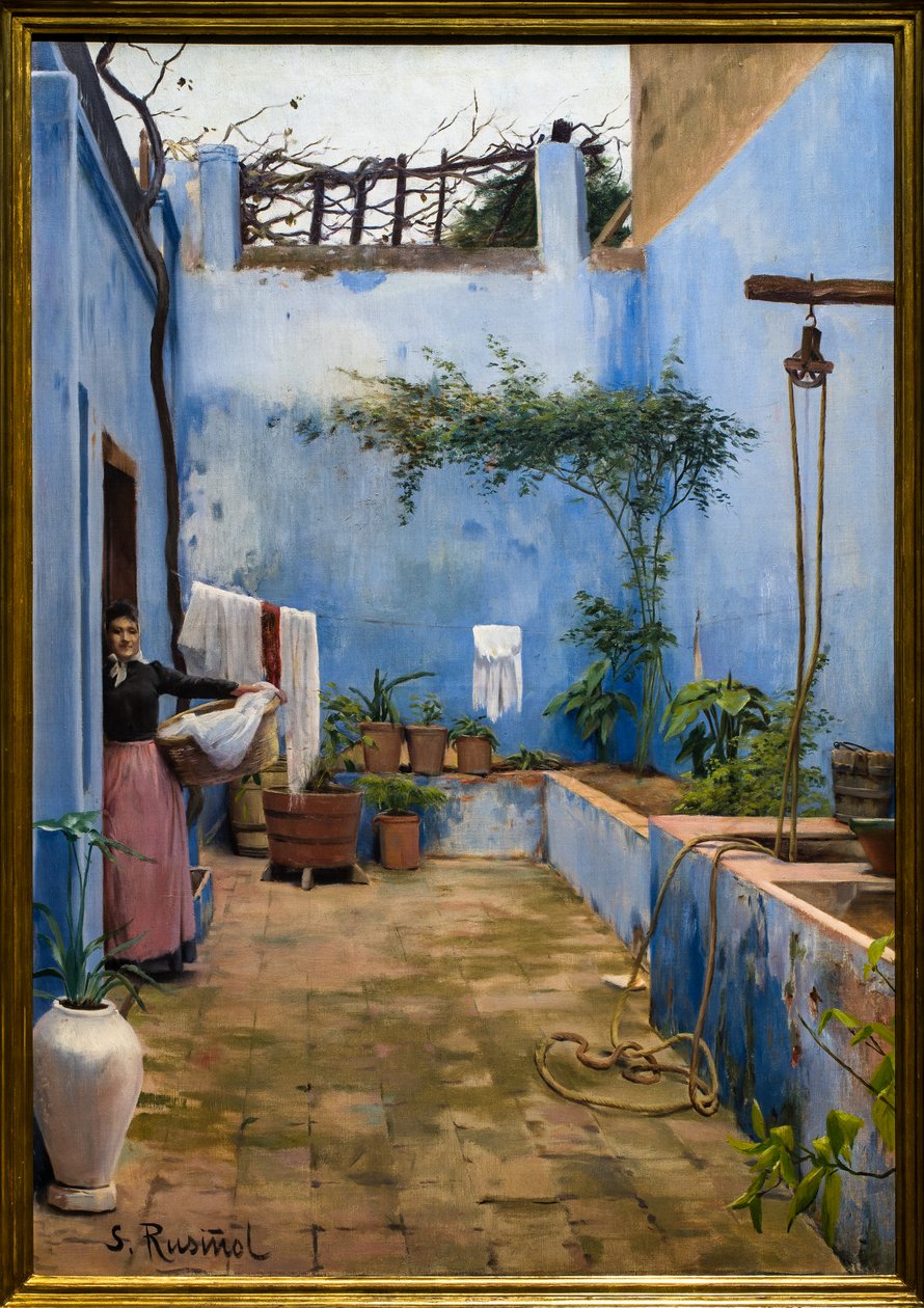 O Pátio Azul de Ramon and Rusinol Santiago (1861 1932) Casas