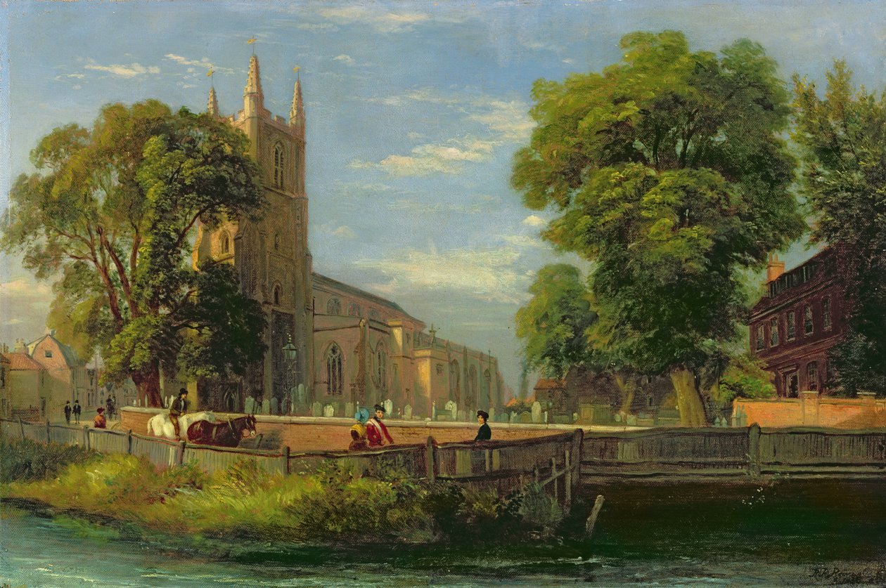 Igreja Paroquial de Croydon, 1839 de Ramsay Richard Reinagle