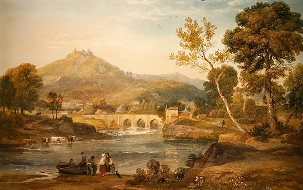 Llangollen, País de Gales (aguarela sobre papel) de Ramsay Richard Reinagle