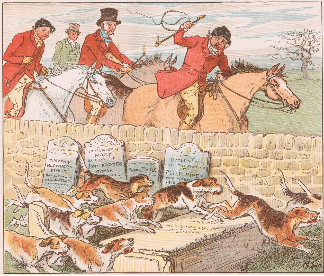 Como os cães vêm cheios à vista de Randolph Caldecott