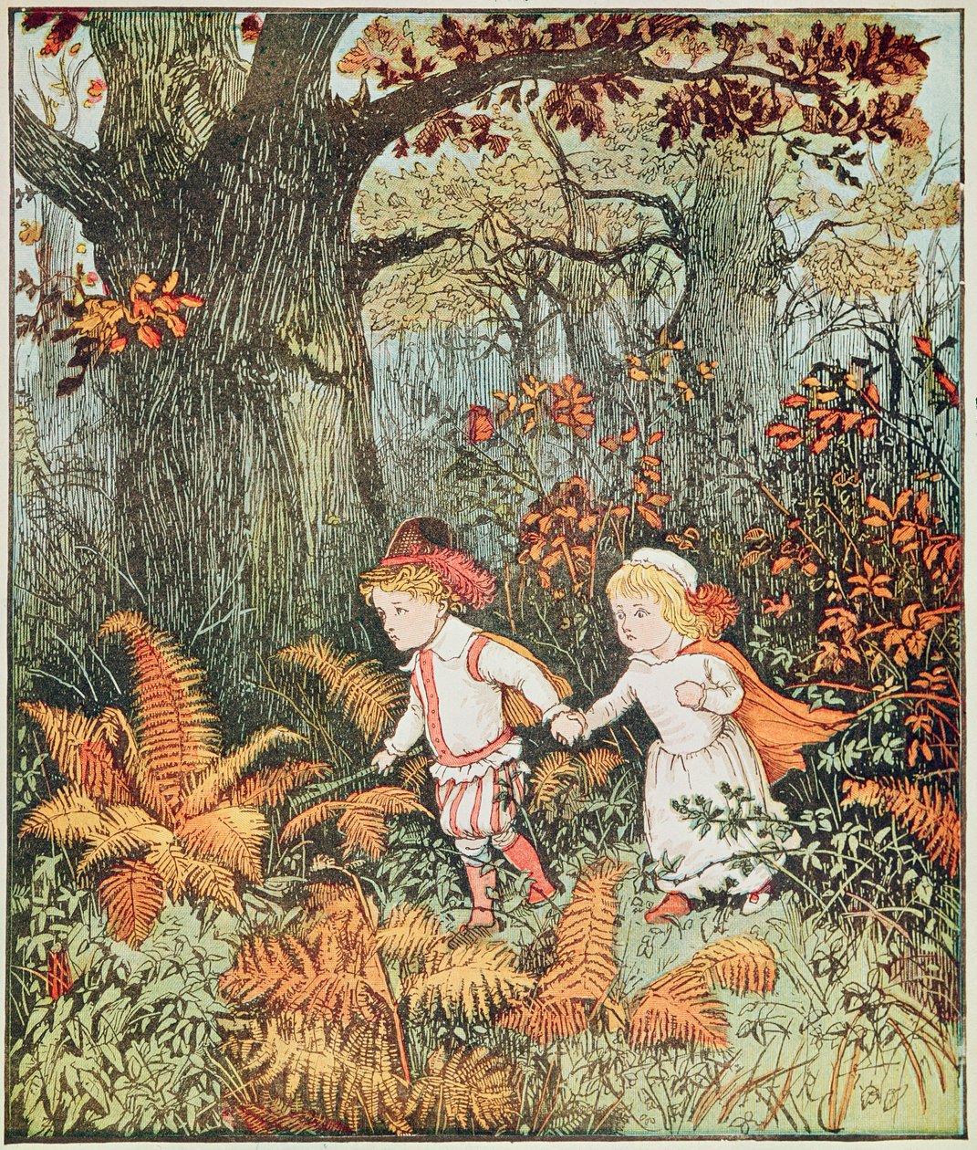 Babes in the Wood (2 crianças andando na madeira) de Randolph Caldecott