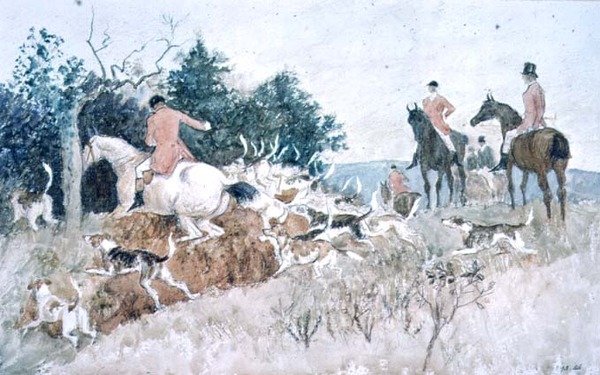 Caça à raposa: indo cobrir, século 19 de Randolph Caldecott