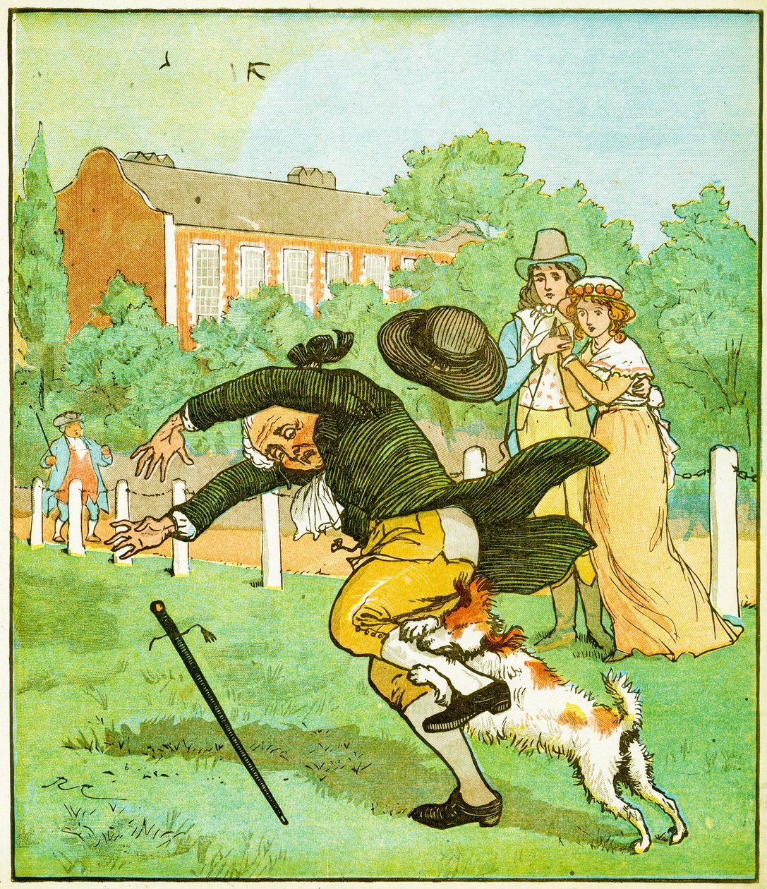 Ilustração para uma elegia sobre a morte de um cachorro louco, 1879 de Randolph Caldecott