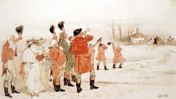Dizer adeus à noiva, aguarela de Randolph Caldecott