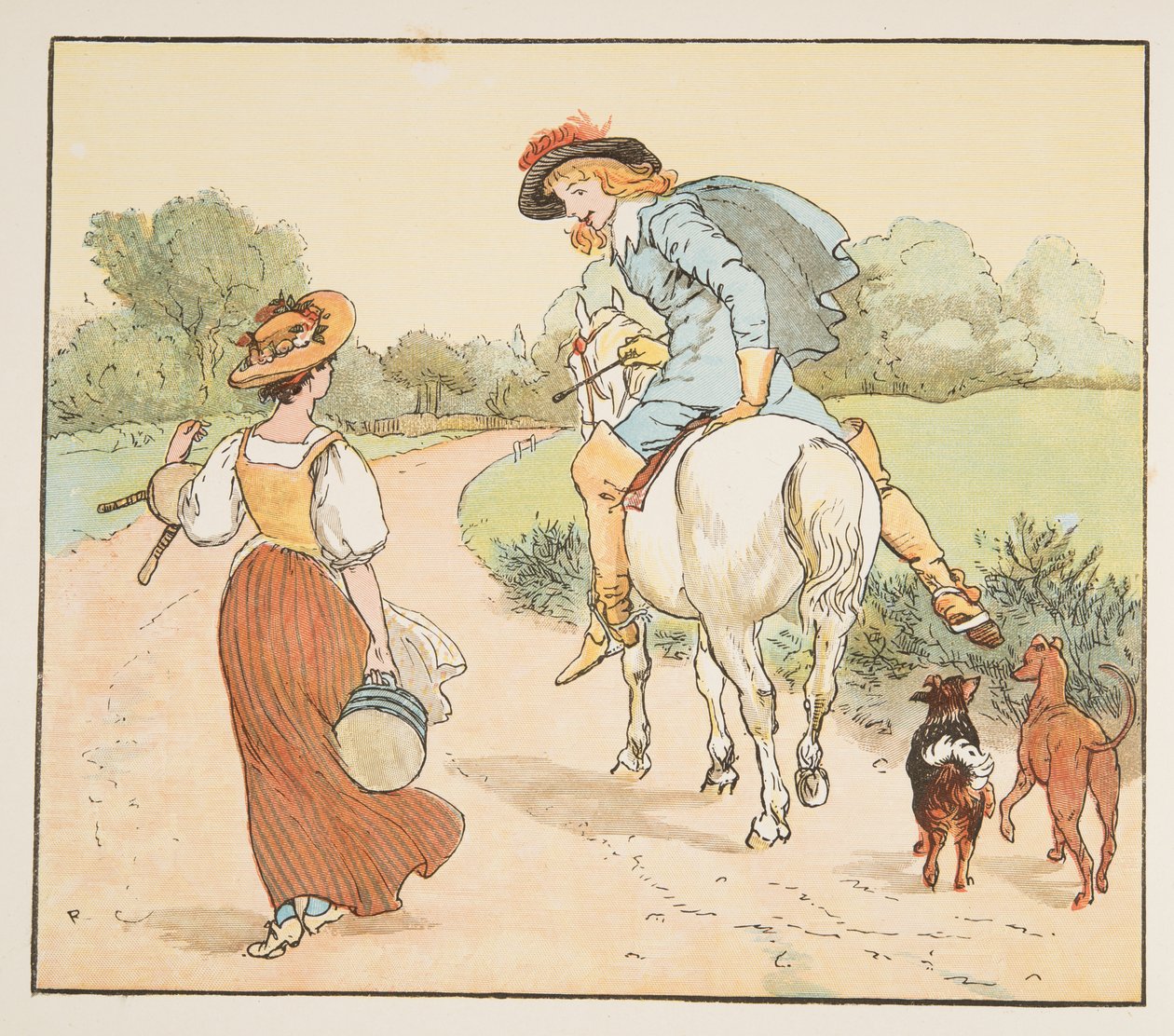 "Devo ir com você minha linda empregada", De The Hey Diddle Diddle Picture Book, pub.1882 de Randolph Caldecott