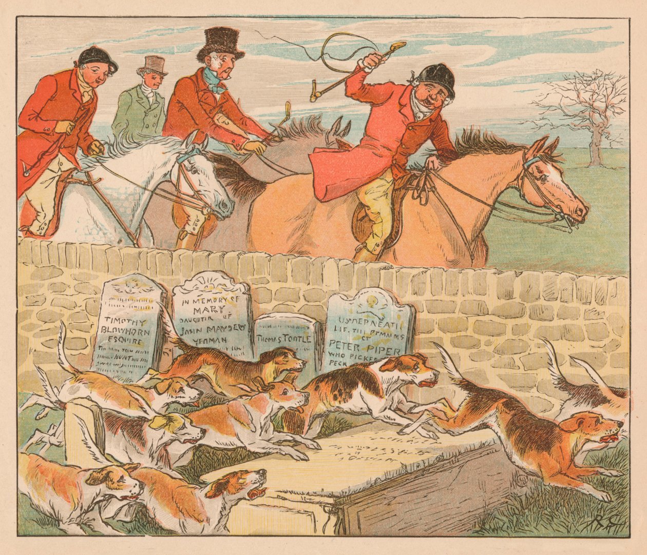 À medida que os cães aparecem, c1883. de Randolph Caldecott