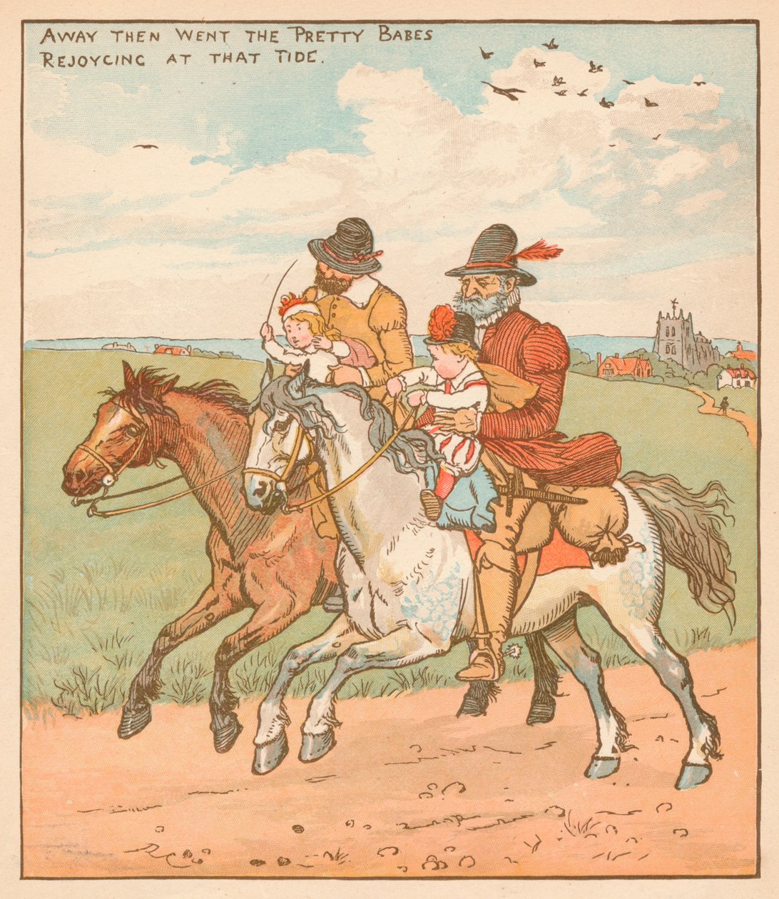 Fora eles foram os bebês bonitos, Rejoycing nessa maré c1878. de Randolph Caldecott