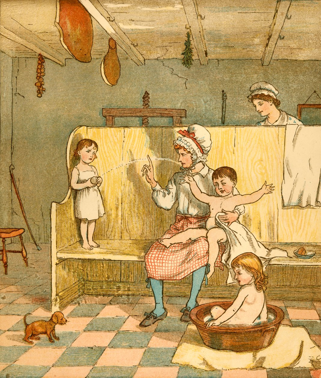 Hora do banho, c1881. de Randolph Caldecott