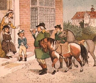 Ilustração de Ride-a-cock-horse para Banbury Cross (Trazendo Cavalos para as Crianças) de Randolph Caldecott