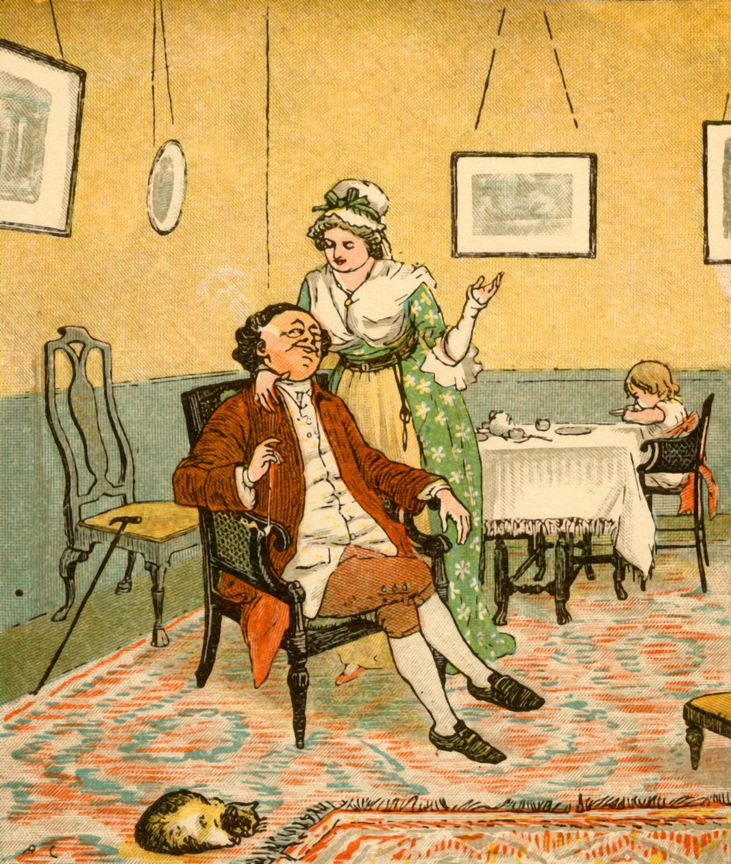 John Gilpin e sua esposa, 1878, c1918. de Randolph Caldecott