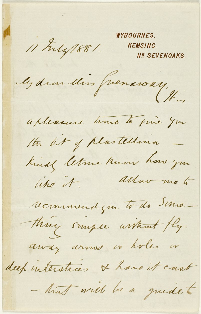 Carta a Kate Greenaway de Randolph Caldecott