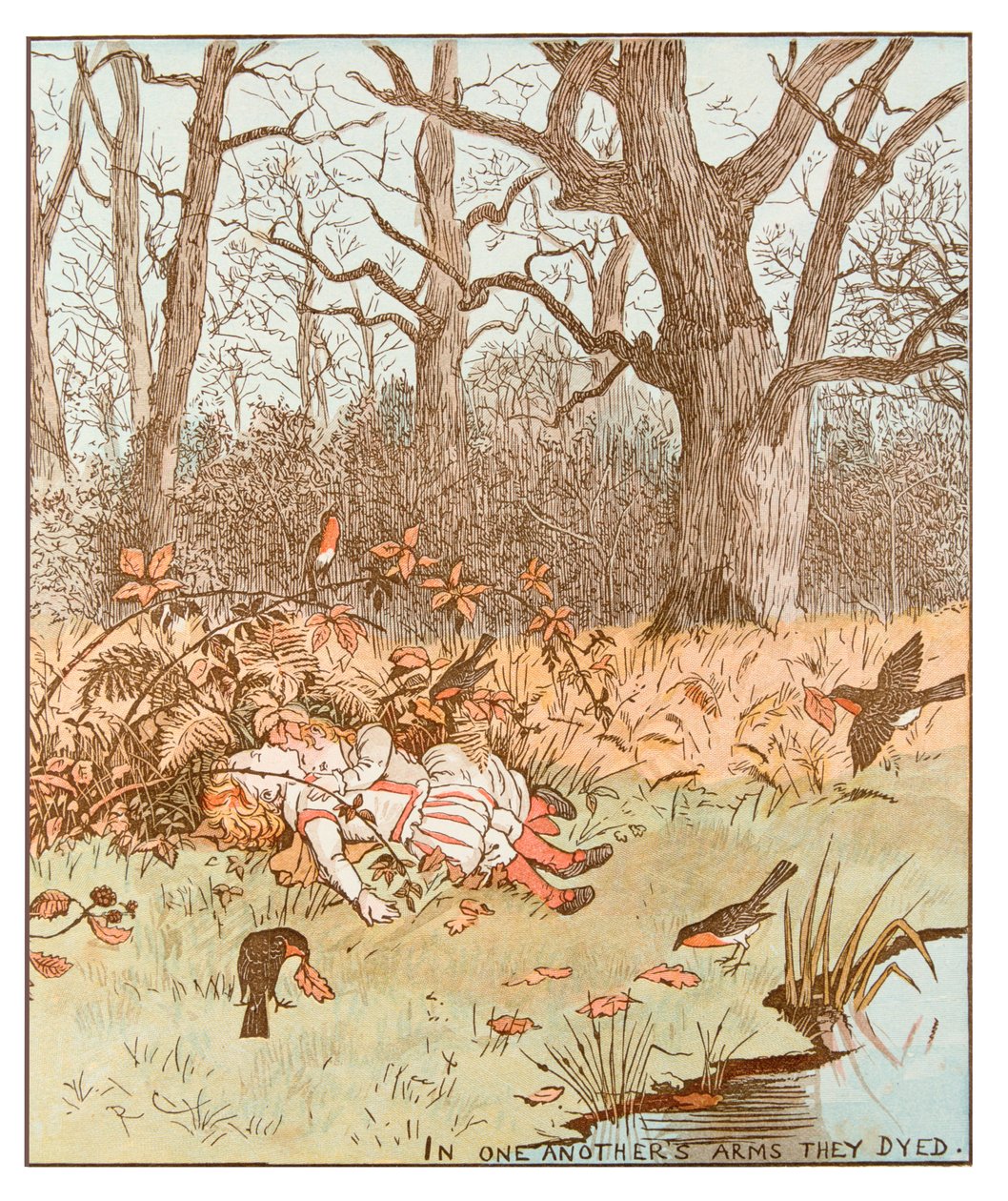 Cena de Os Bebês na Madeira, 1878 de Randolph Caldecott