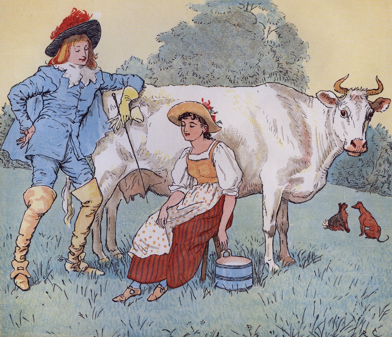 Devo me casar com você, minha Linda Donzela? Ilustração de Randolph Caldecott para a canção de ninar 