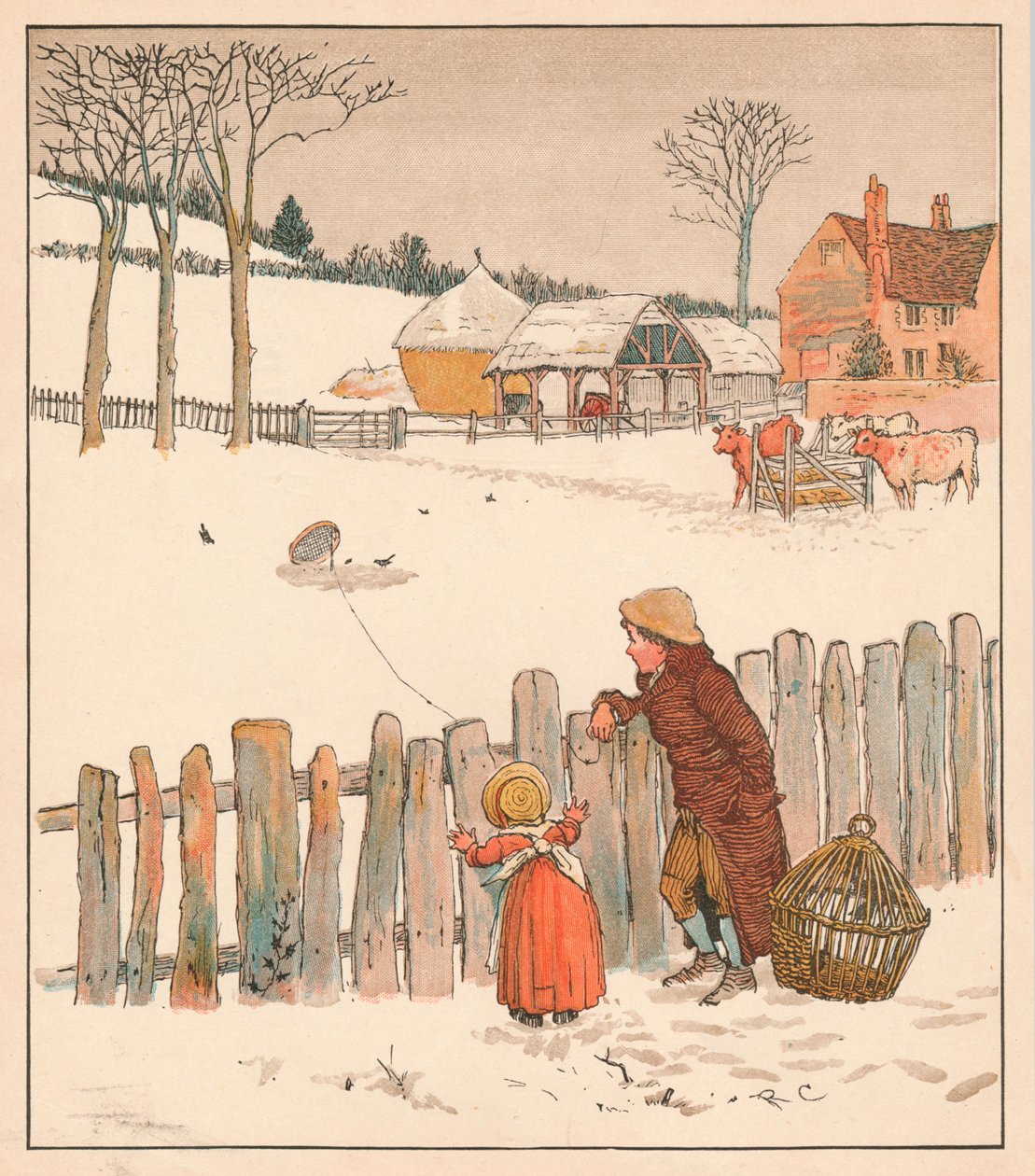A armadilha para pássaros, meados do século XIX. de Randolph Caldecott