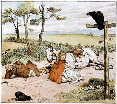 O Agricultor no chão, de "Um Agricultor foi trotar na sua égua cinzenta de Randolph Caldecott
