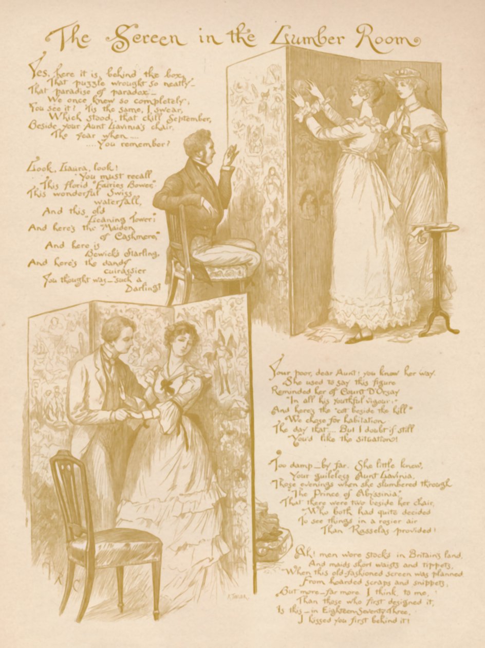 A tela na sala de madeira, 1886 de Randolph Caldecott