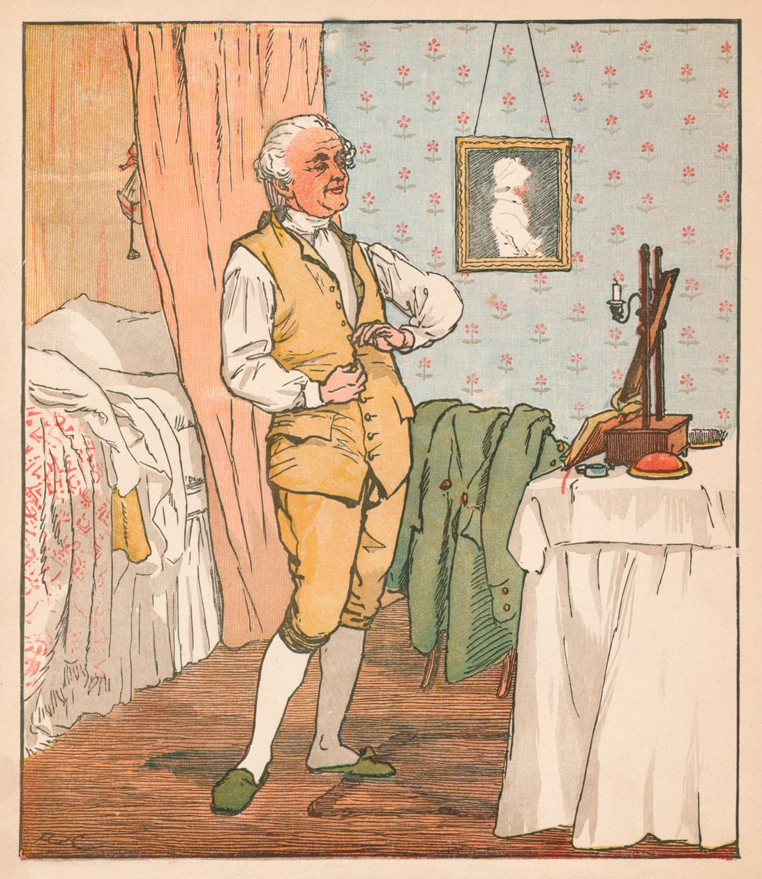O homem bom de vestir-se em Islington, c1879. de Randolph Caldecott