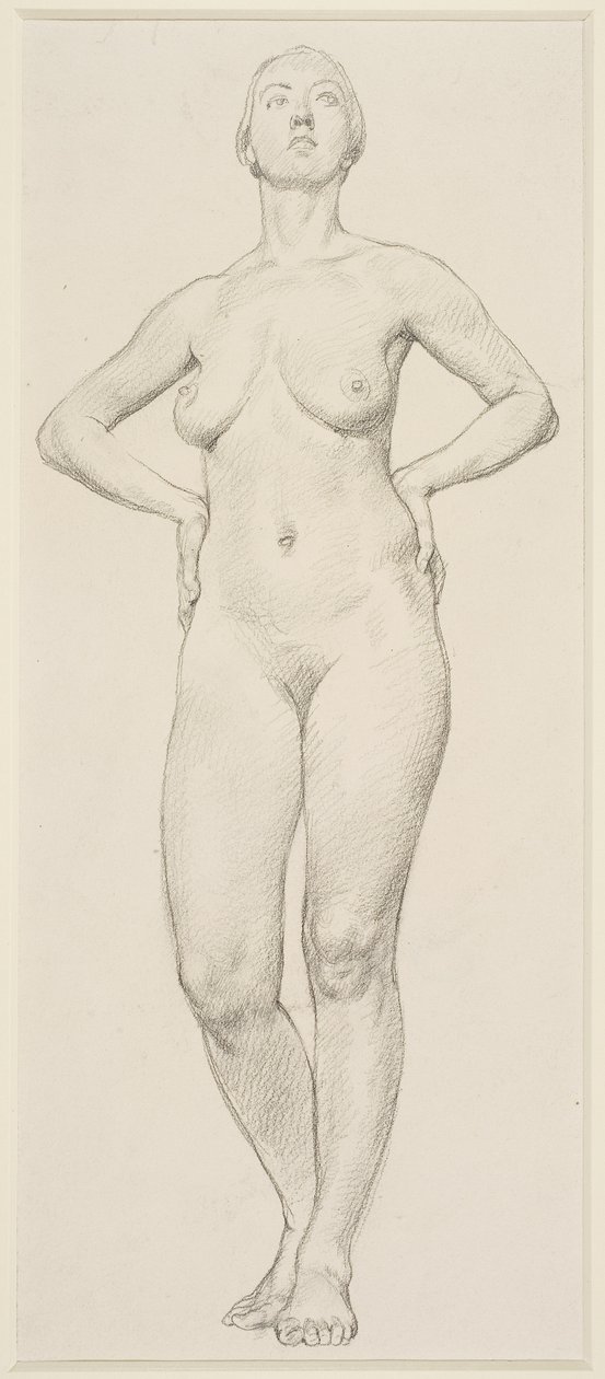 Um estudo de uma mulher (lápis sobre papel) de Randolph Schwabe