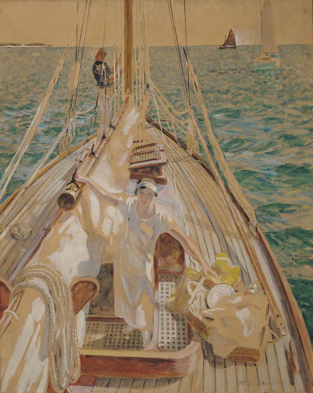Âncora de pesagem (óleo sobre tela) de Raoul Du Gardier