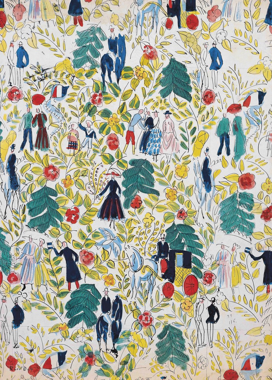 A Walk in the Woods; La Promenade au Bois, c. 1919 (guache sobre papel) de Raoul Dufy