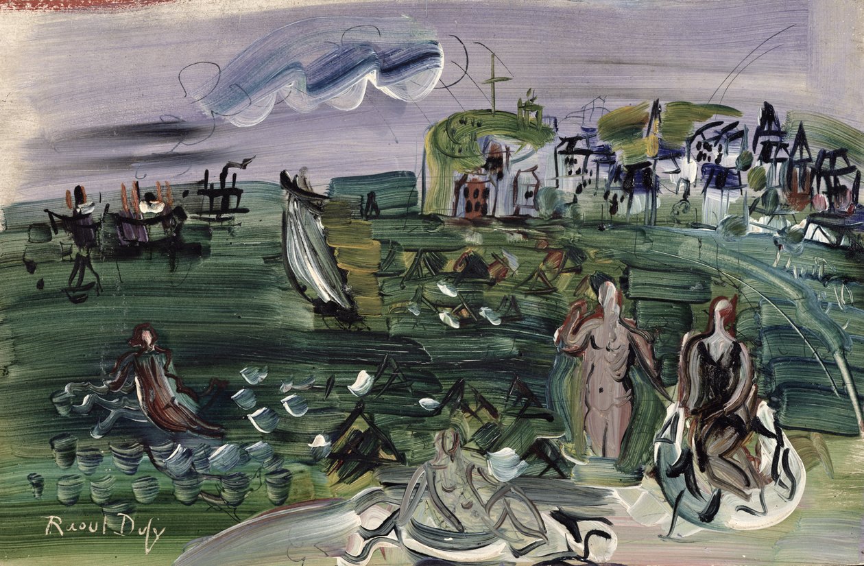 Banhistas em Sainte-Adresse (óleo sobre tela) de Raoul Dufy