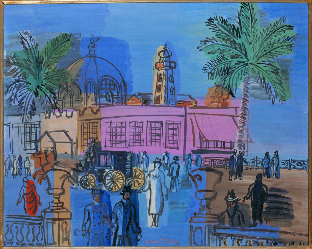 Calçadão de Nice (guache sobre papel) de Raoul Dufy