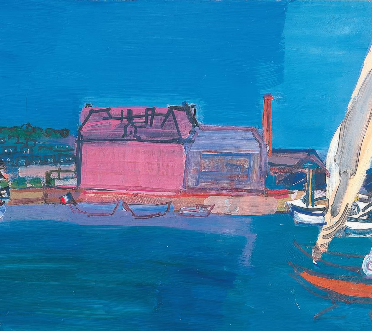 Barcos mar pequenas bandeiras casas pequeno porto porto velas de Raoul Dufy