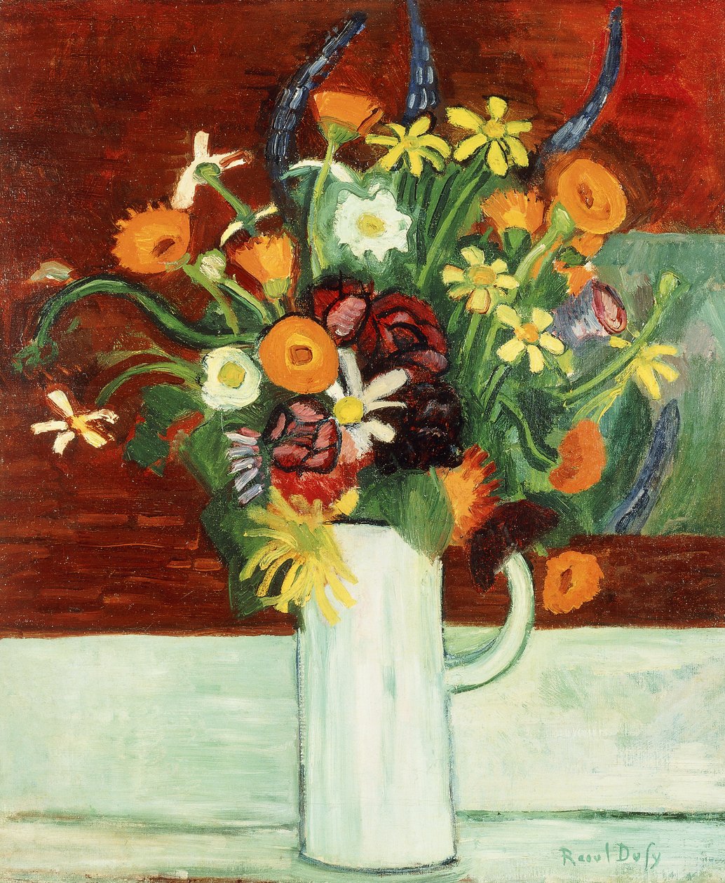 Bouquet de flores num vaso; Bouquet de Fleurs dans un Vase de Raoul Dufy