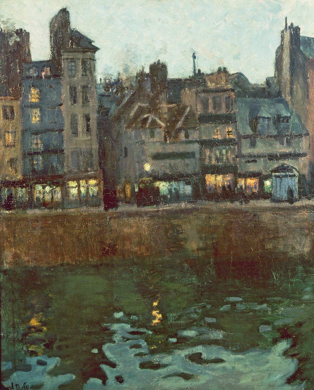 Crepúsculo do porto do Havre (óleo sobre tela) de Raoul Dufy