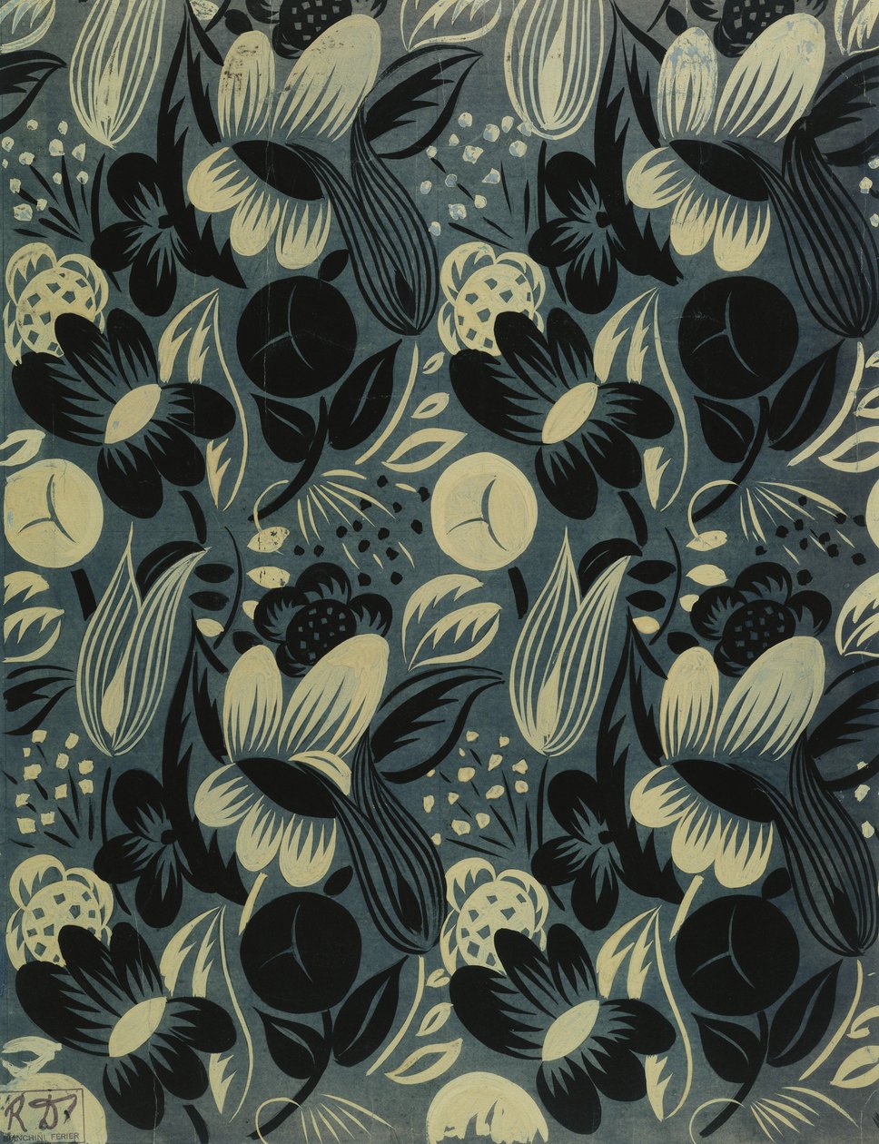 Flores sobre fundo azul; Fleurs sur Fond Bleu de Raoul Dufy