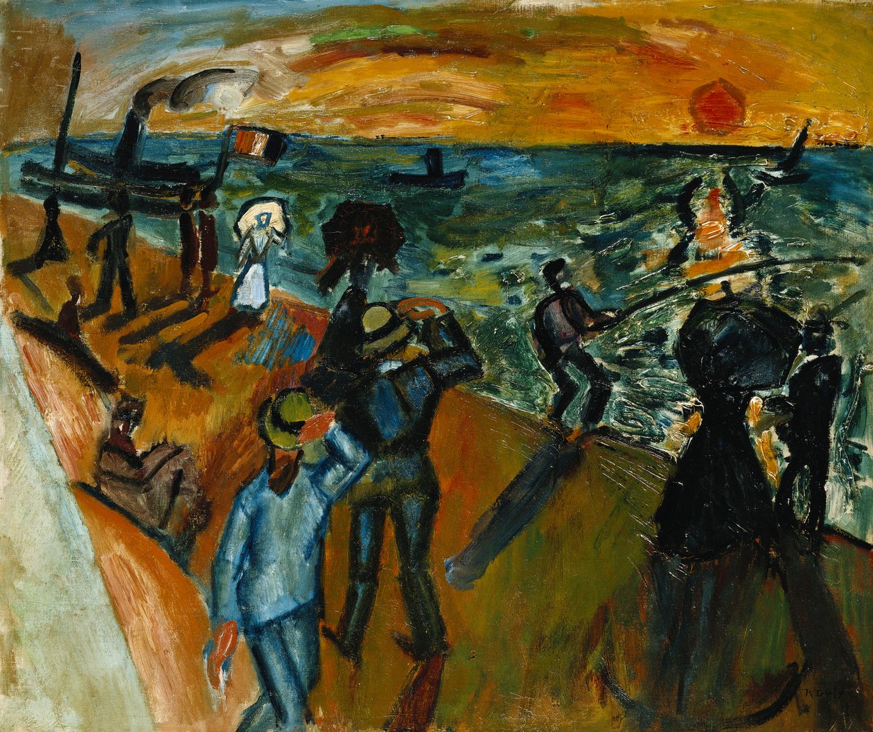 Rajada de vento (Pescadores com as suas linhas); Coup de Vent (Pecheurs a la Ligne) de Raoul Dufy