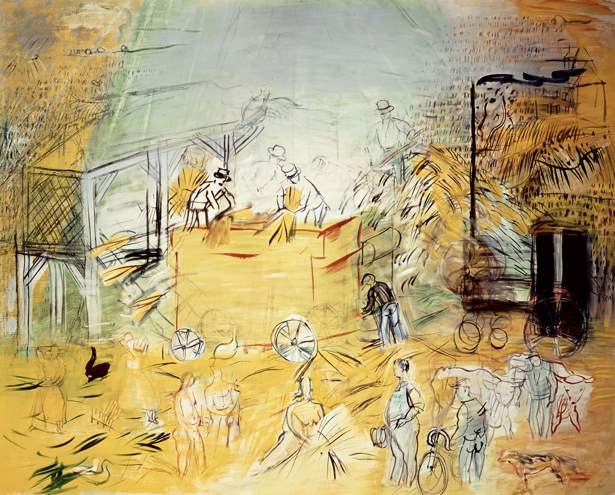 Cena de colheita (óleo sobre tela) de Raoul Dufy